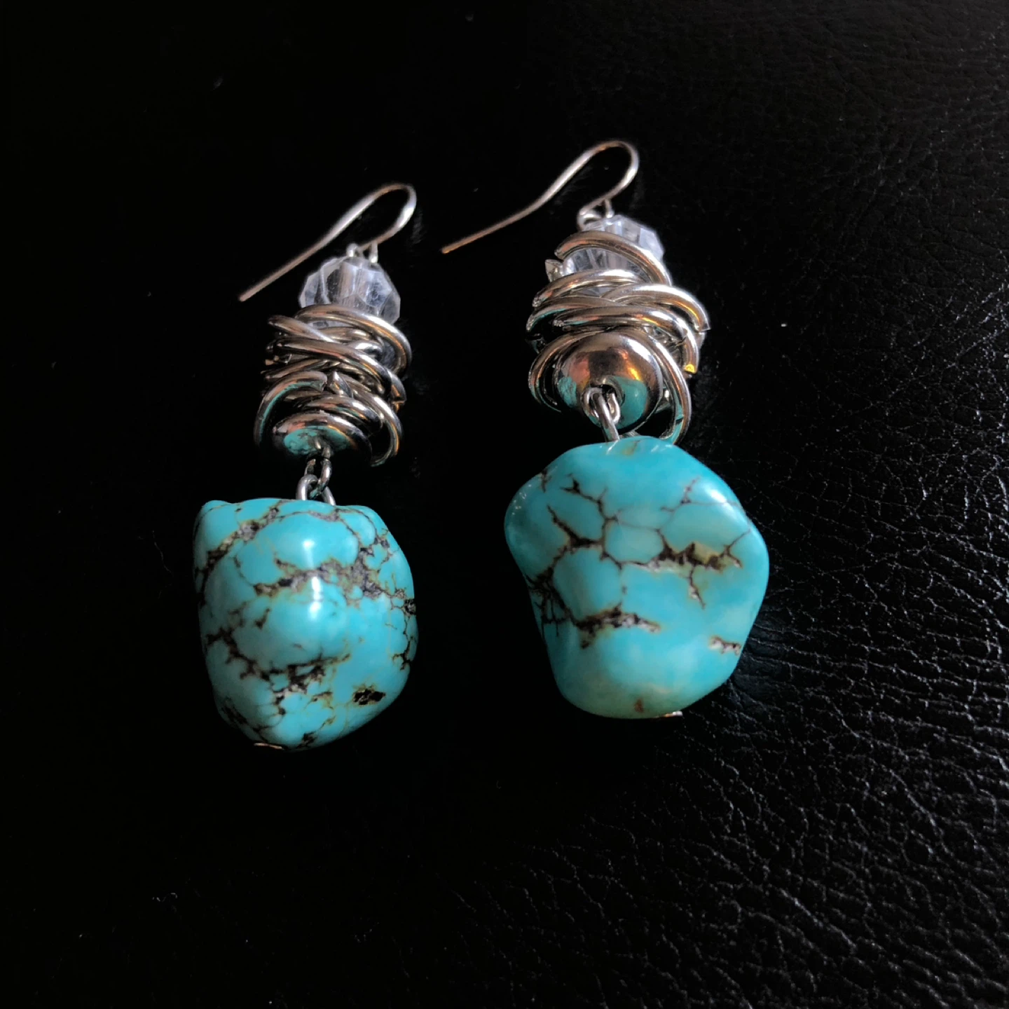 Turquoise Stone Drop Earrings - photo 2