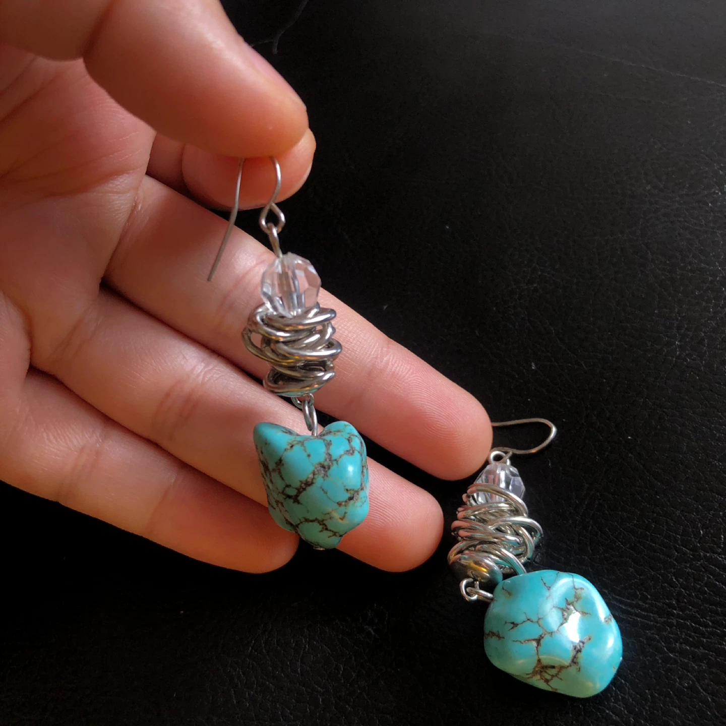 Turquoise Stone Drop Earrings - photo 3