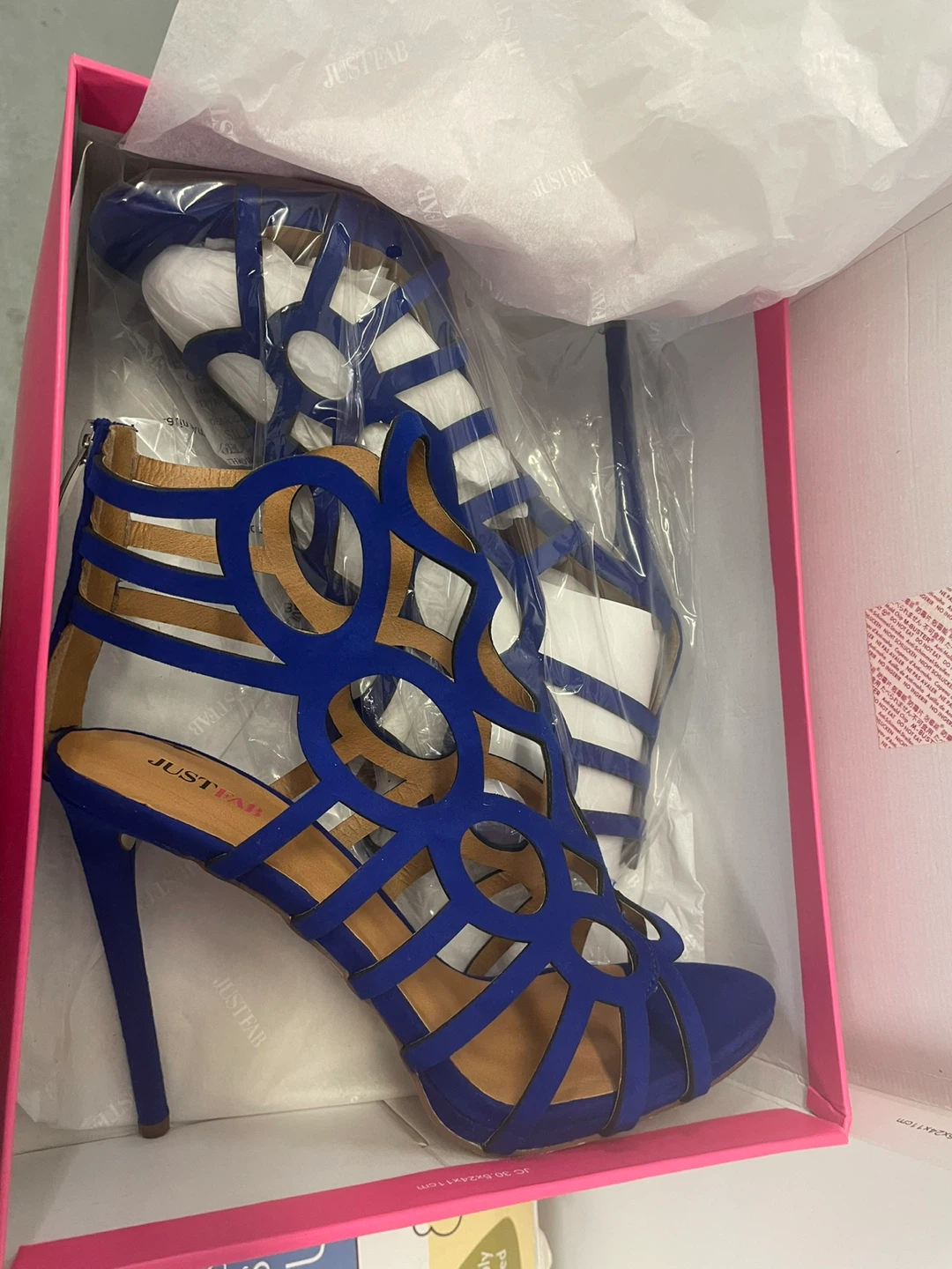 New JustFab Blue Strappy Stiletto Heels size 10 - photo 5
