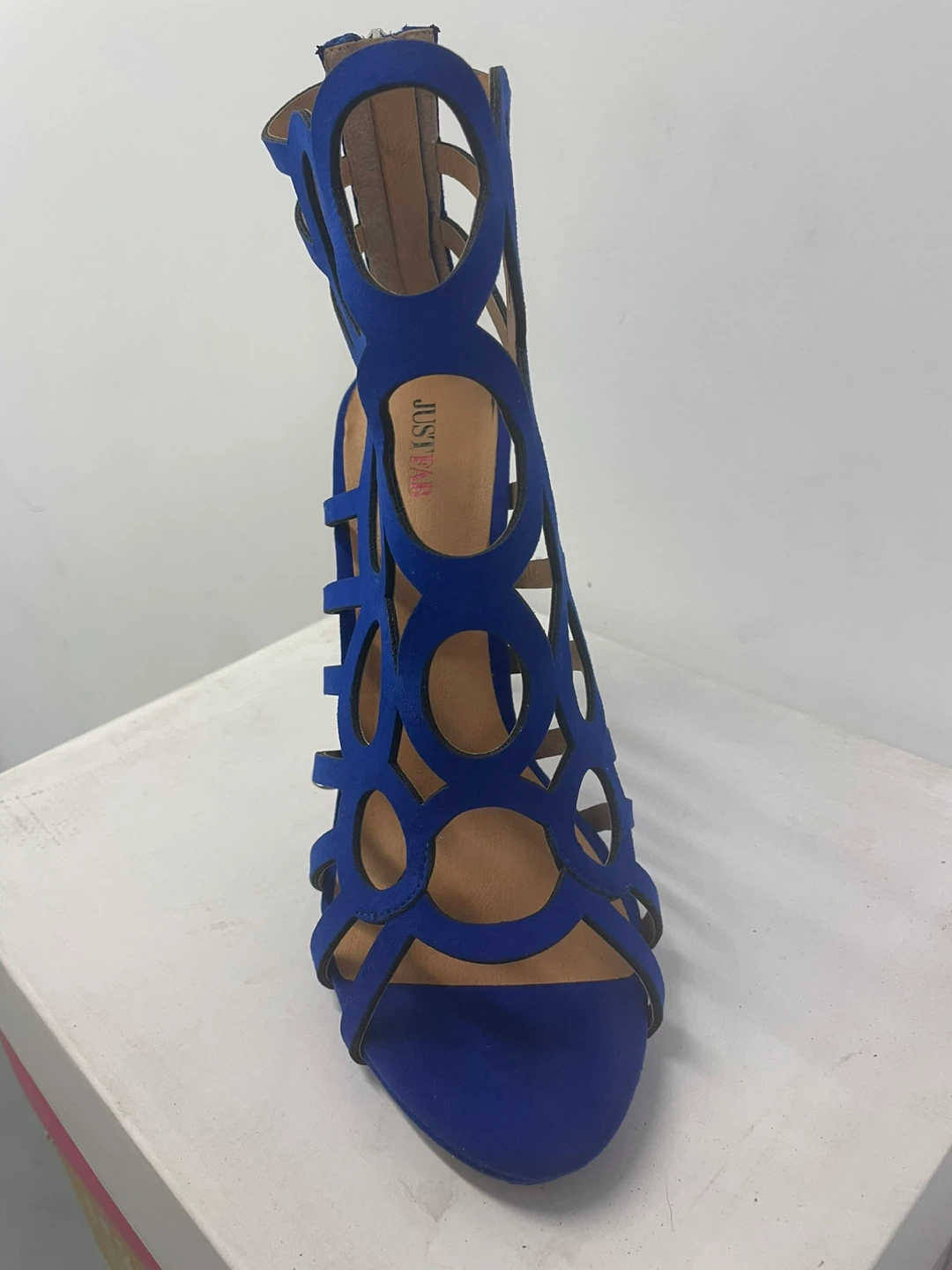 New JustFab Blue Strappy Stiletto Heels size 10 - photo 2
