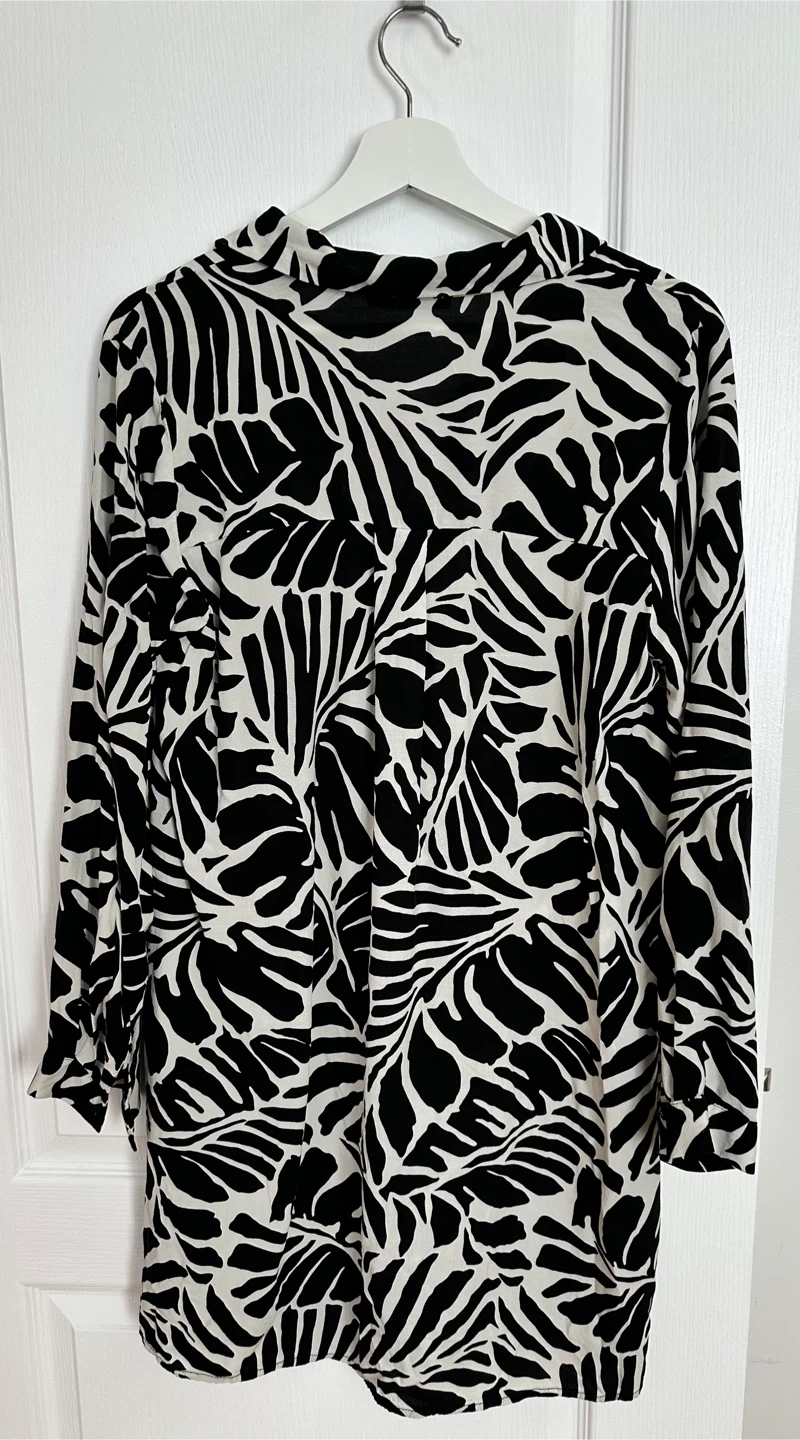 LC Waikiki Classic Black & White Print Dress Size 40 🏆 - photo 2