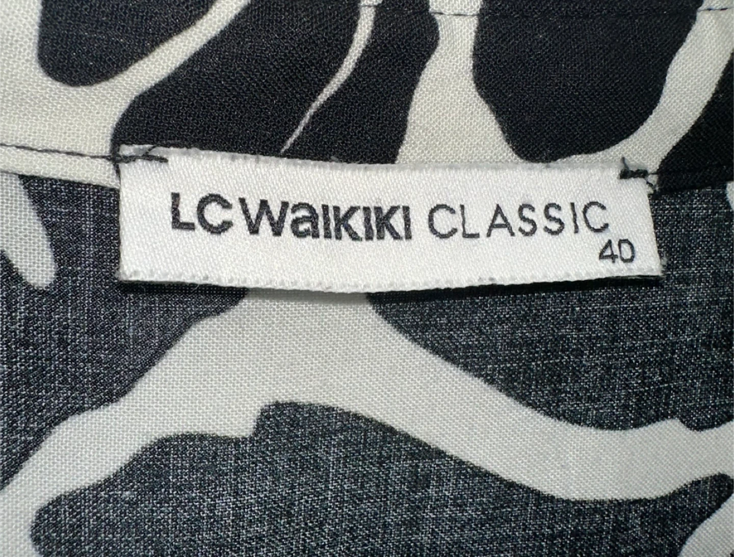 LC Waikiki Classic Black & White Print Dress Size 40 🏆 - photo 4