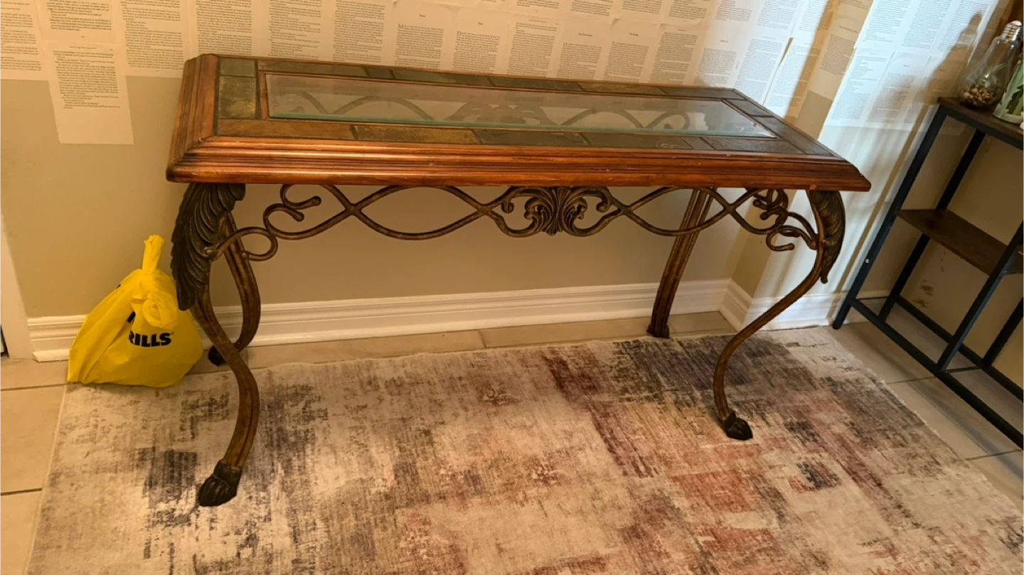 Console Table with Slate Inlay