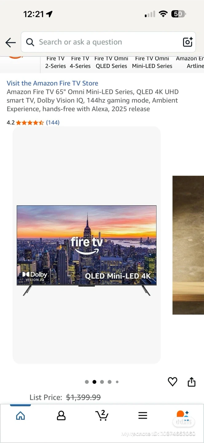 brand new! In box Amazon Fire TV 65" Omni Mini-LED TV