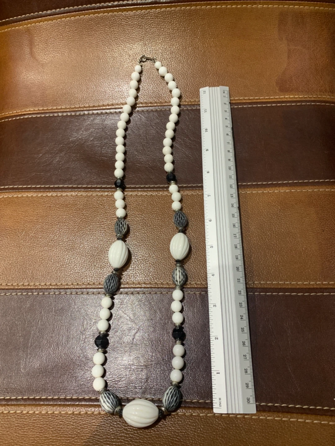 Beaded Necklace - Black and White - photo 3