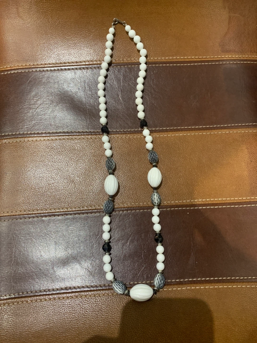 Beaded Necklace - Black and White