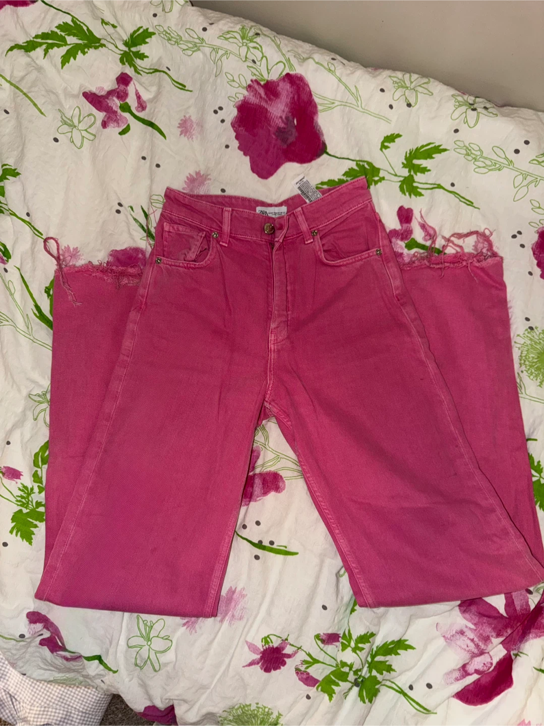 ZARA Pink Denim Jeans Size EUR 36
