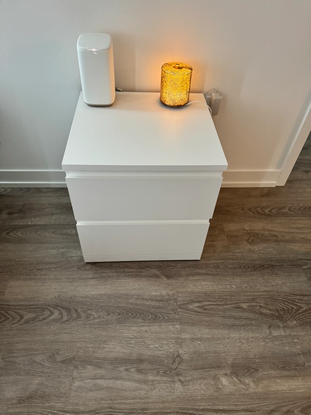White 2-Drawer Nightstand - photo 2