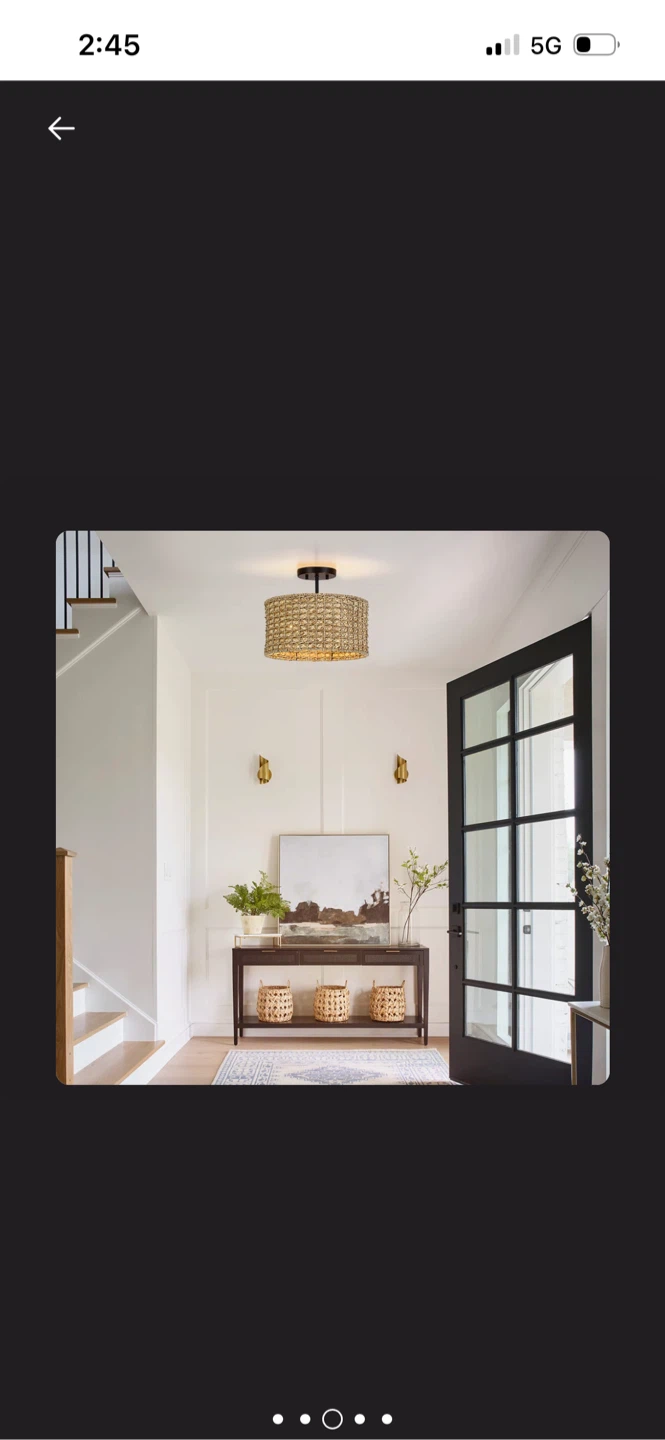 New Woven Drum Flush Mount Ceiling Light Fixture - photo 4