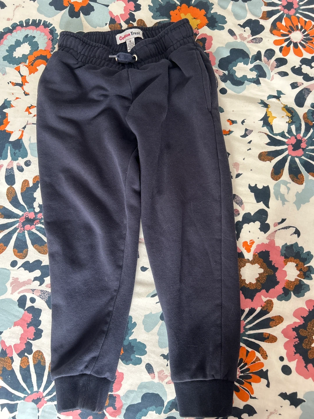 Cotton Trust Navy Joggers - Size 6