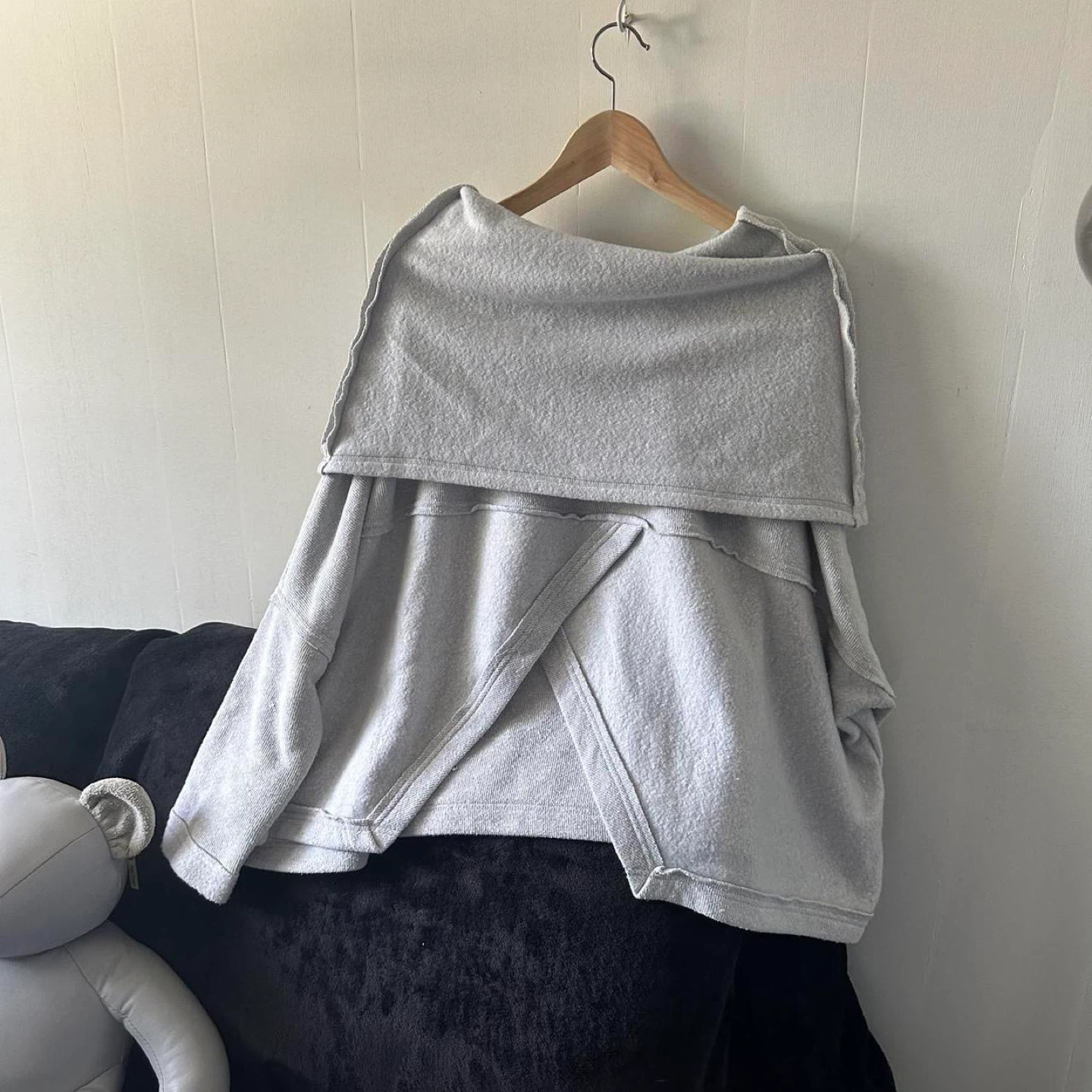 Grey Oversized Cowl Neck Sweater - photo 4