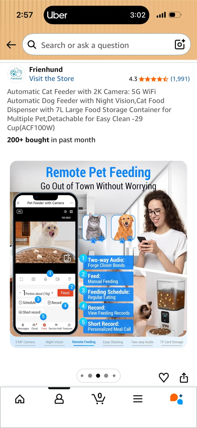 FrienHund Automatic Cat Feeder with 2K Camera & WiFi - photo 5