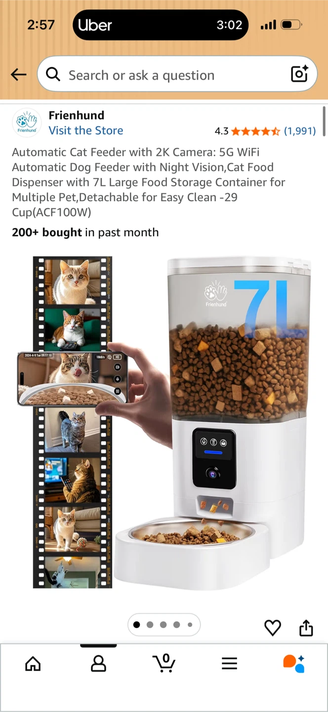 FrienHund Automatic Cat Feeder with 2K Camera & WiFi - photo 3