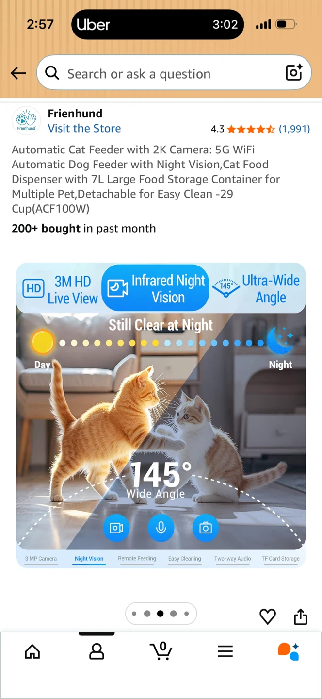 FrienHund Automatic Cat Feeder with 2K Camera & WiFi - photo 4