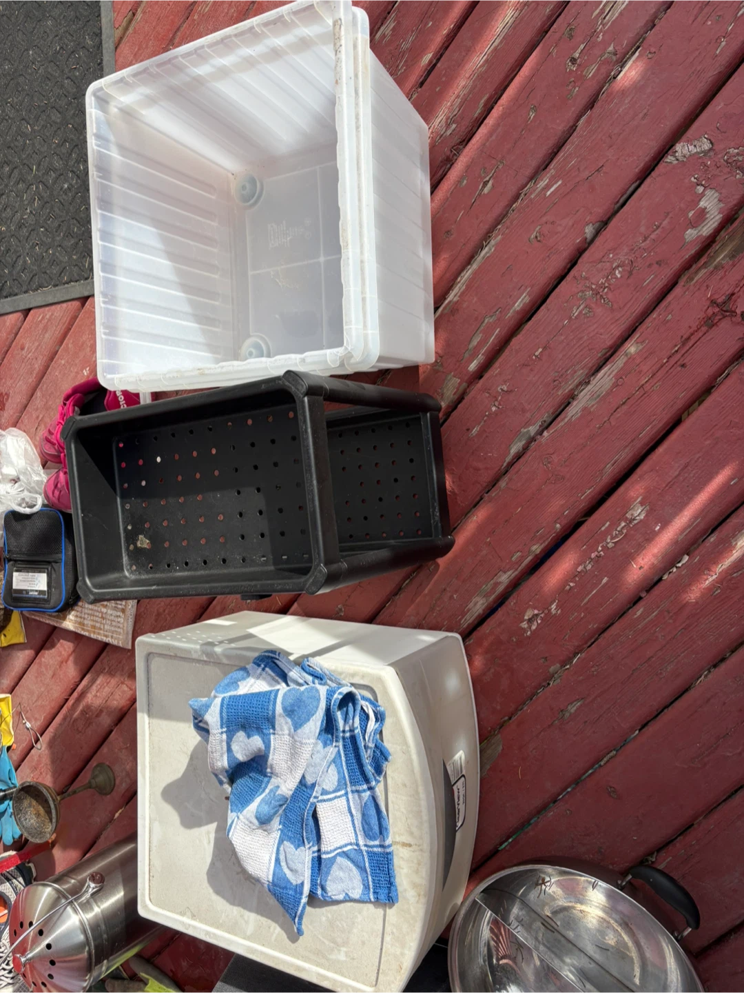 Clear Plastic Storage Bins (2)