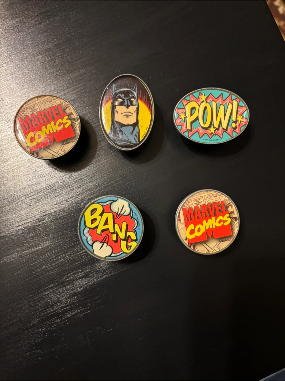 🏆 Marvel Comics Batman & Sound Effect Drawer Knobs - Set of 5