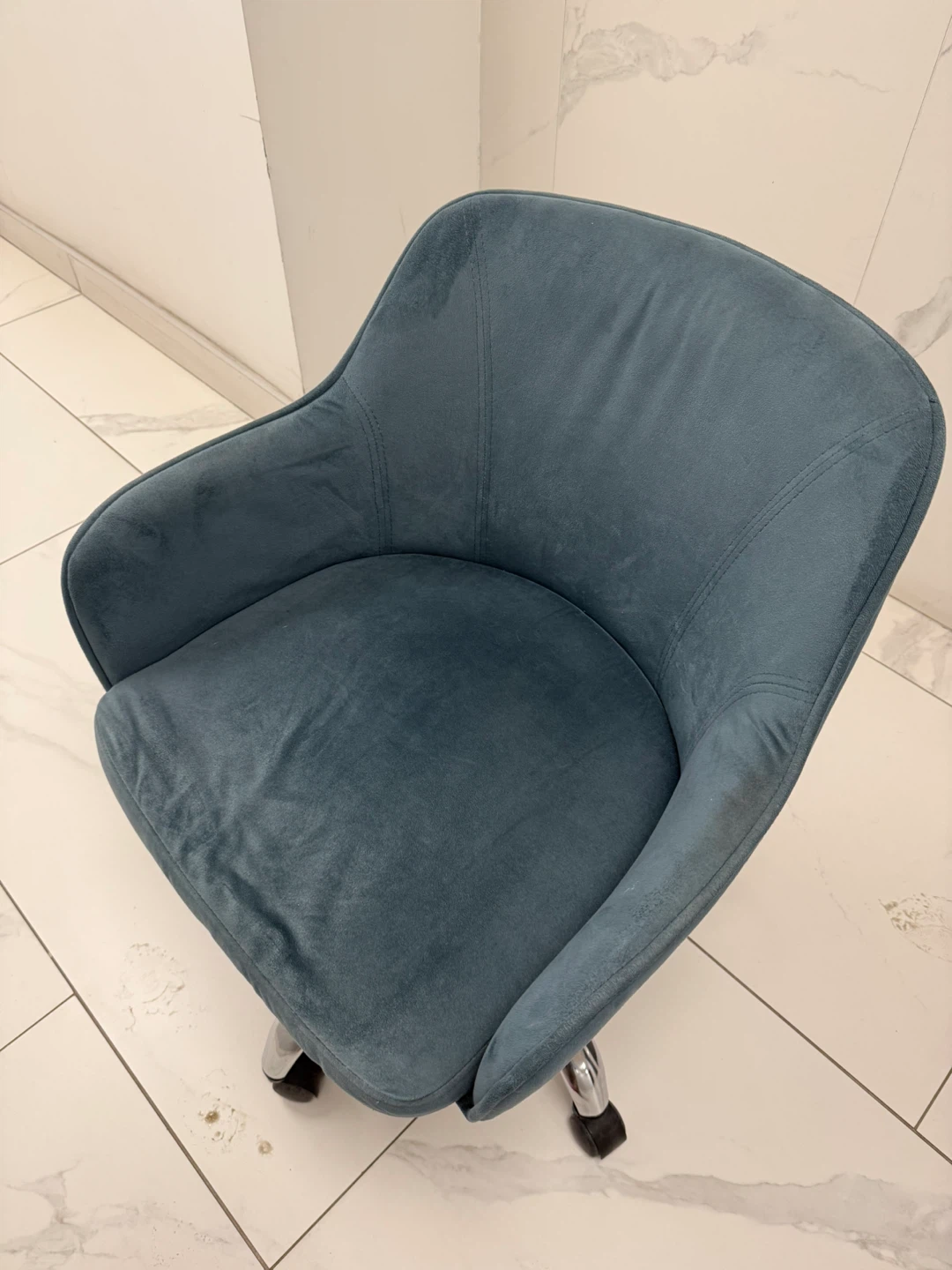 Blue Velvet Office Chair - photo 4