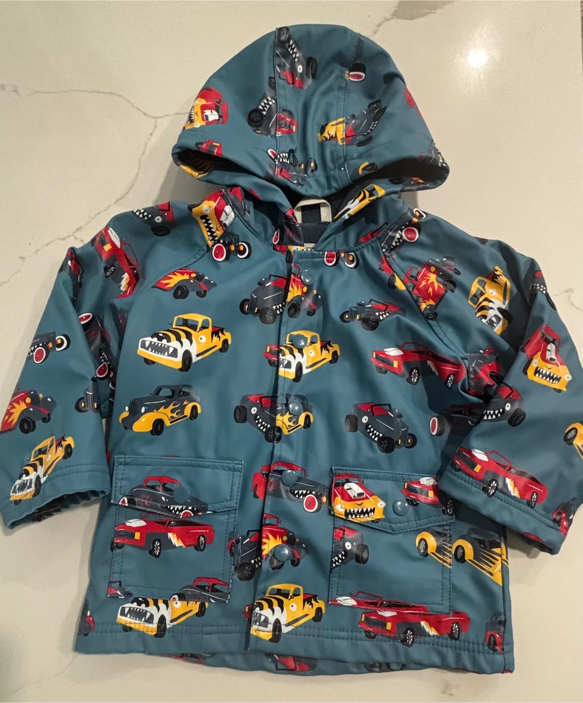 Hatley Kids Lined Rain Coat Size 2 Cars