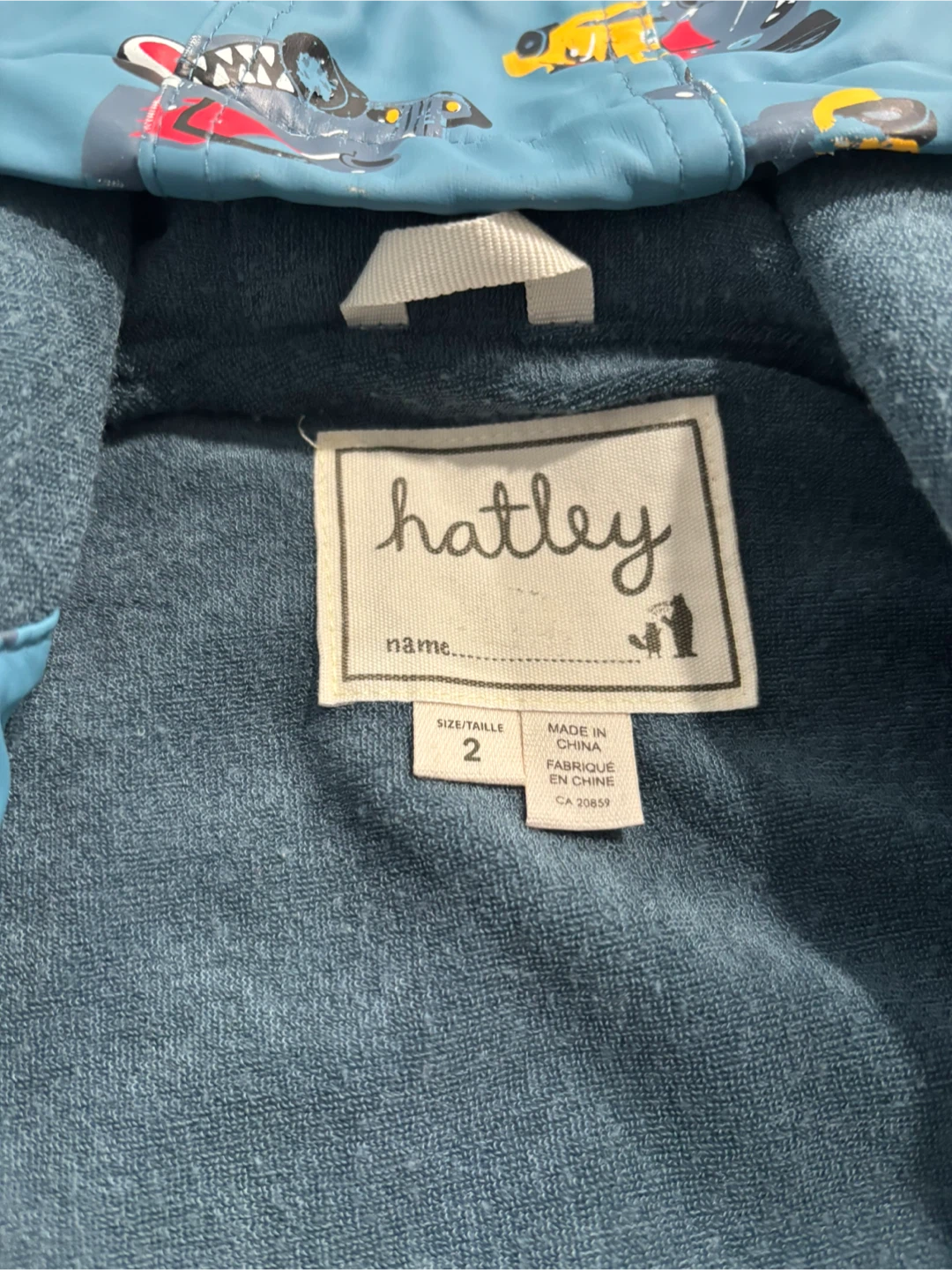 Hatley Kids Lined Rain Coat Size 2 Cars - photo 3