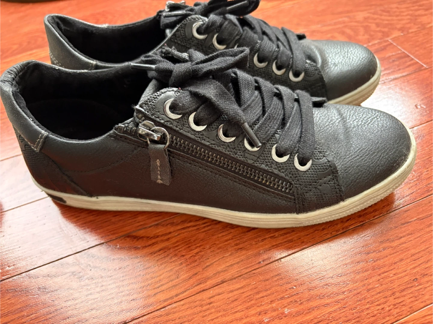 TAXI Black Faux Leather Zip Sneakers - female - photo 3