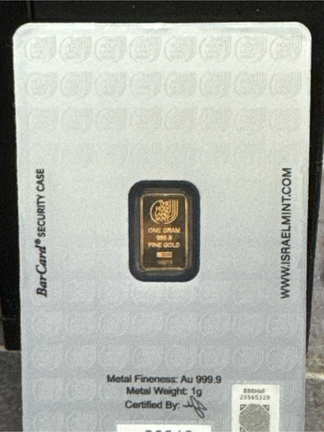18000 mint 2 The Holy Land Mint 1g Gold Bar🏆 - photo 2