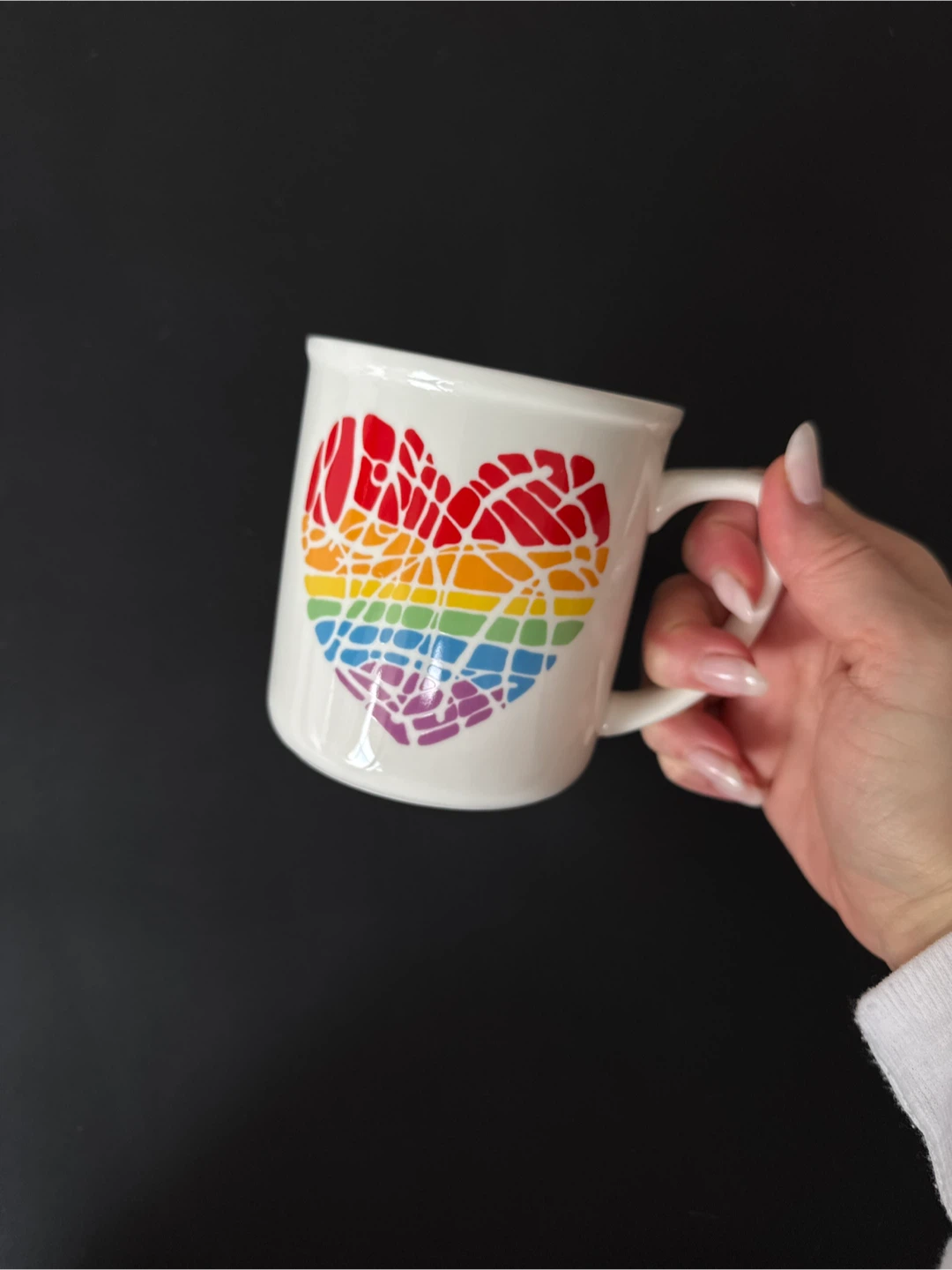 Kris Ruff Abbot, Rainbow Heart Mug LARGE, Valentine Gift 🏆 - photo 5