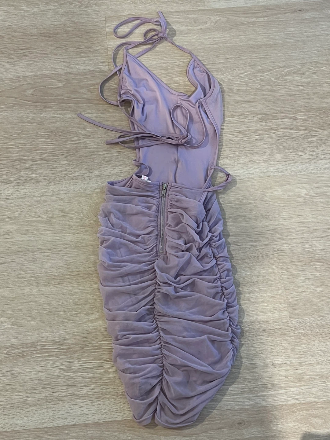Lavender Ruched Halter Neck Dress - photo 2