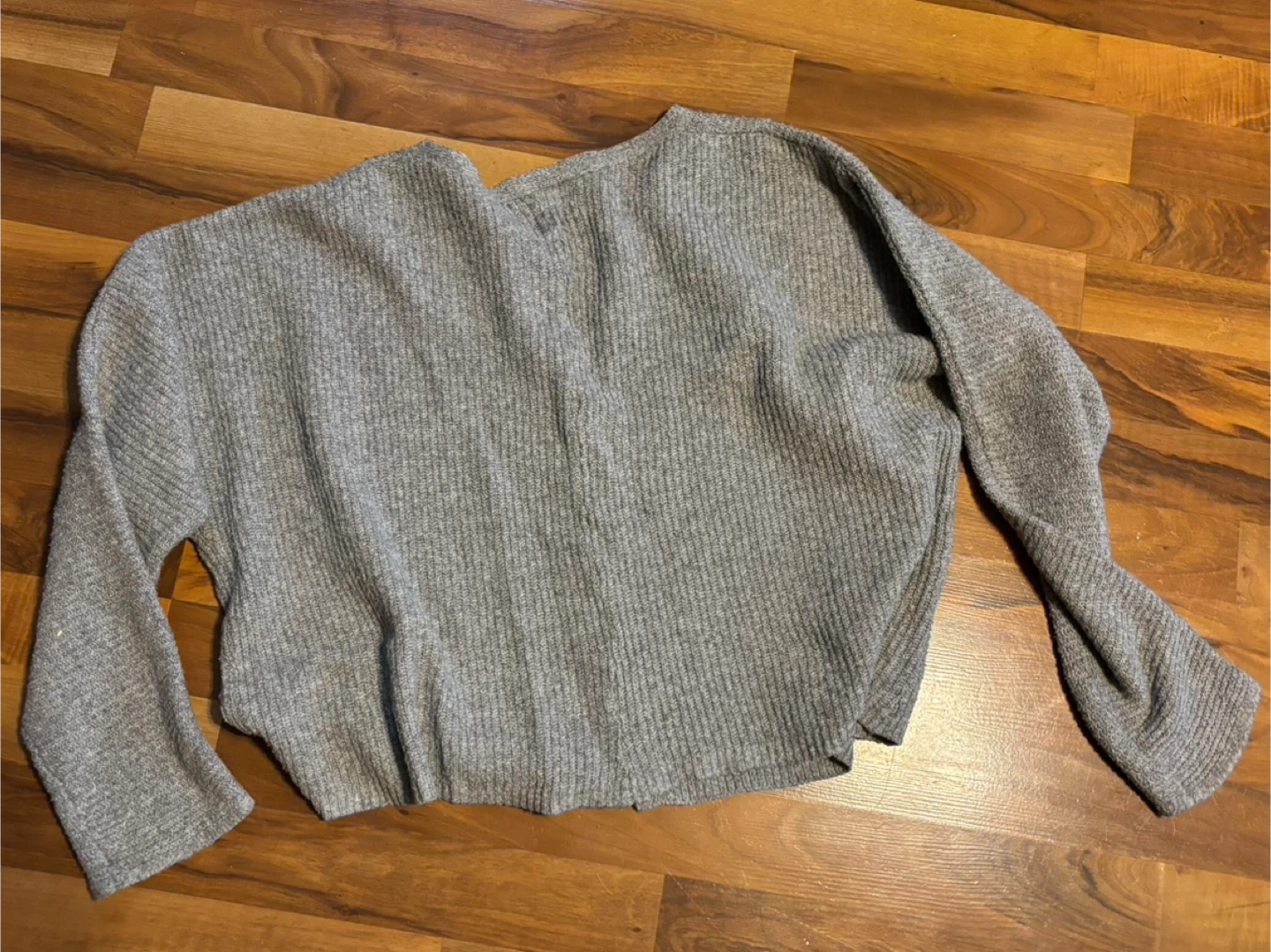 🏆Pink Rose Gray Cardigan Sweater XL - photo 5