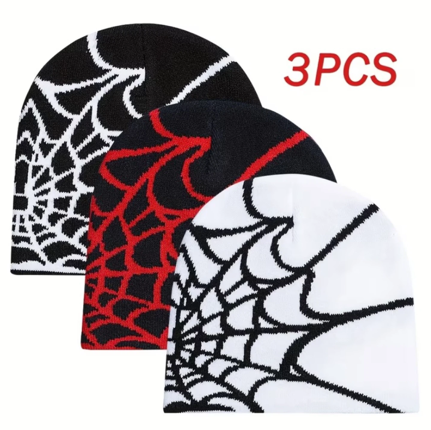 Spiderweb Knit Beanies - 3 Pack