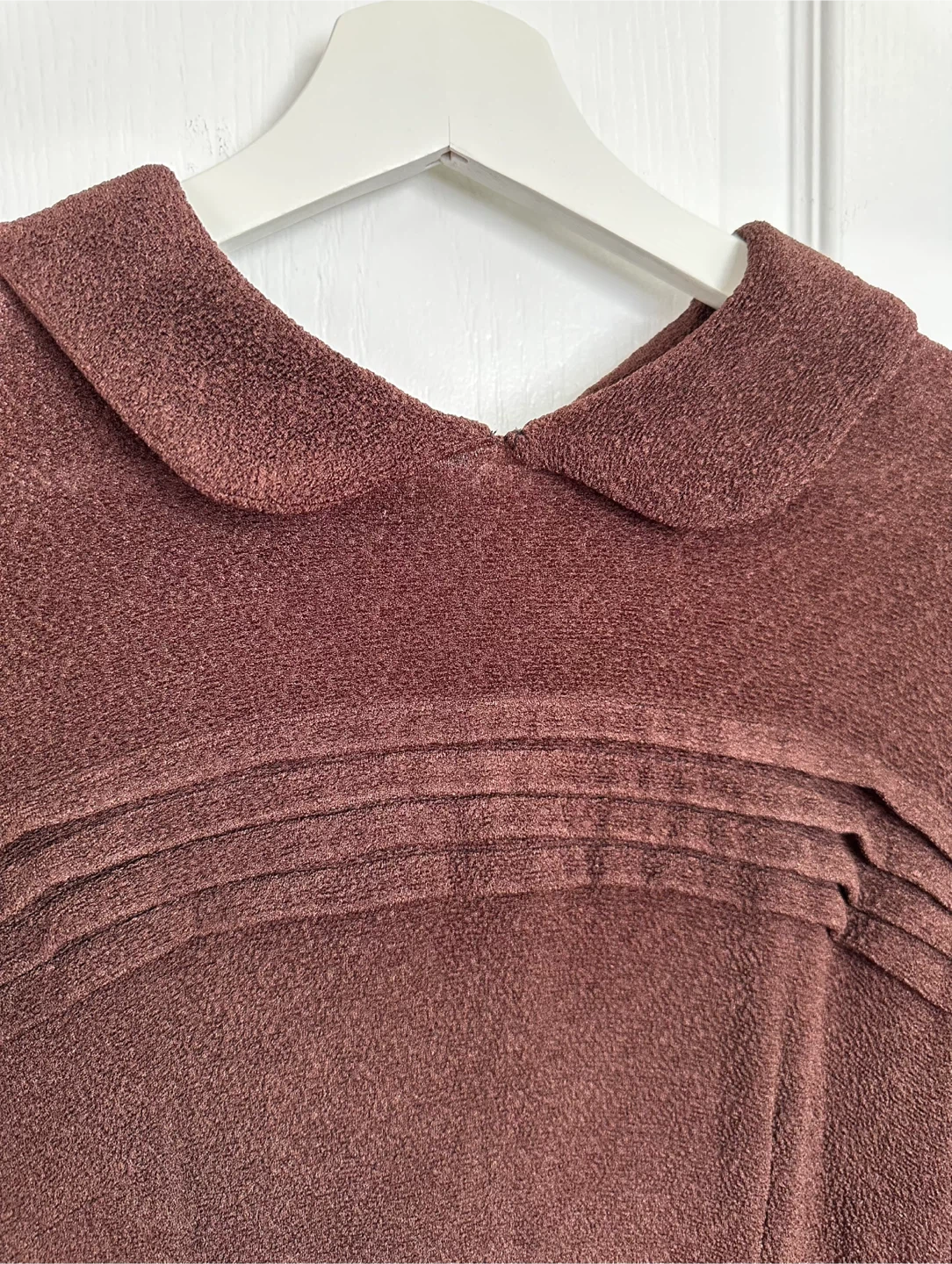 Brown Long-Sleeve Dress with Peter Pan Collar 🏆 - photo 3