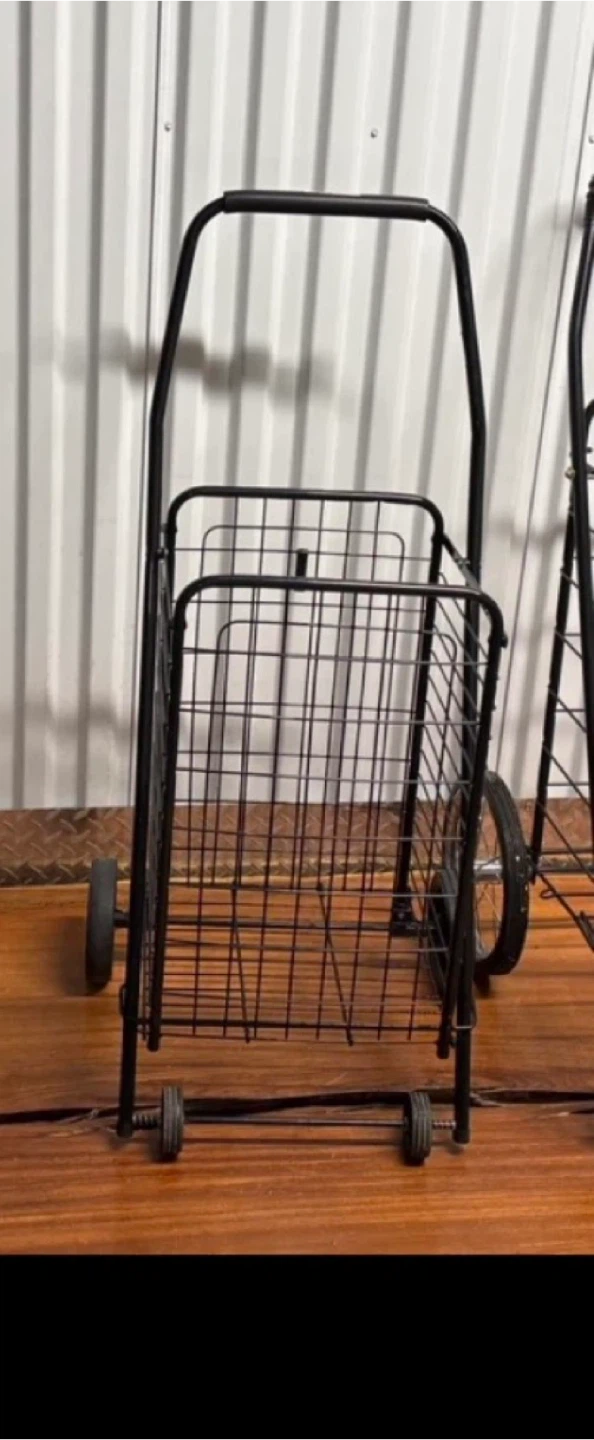Black Rolling Shopping Cart small
