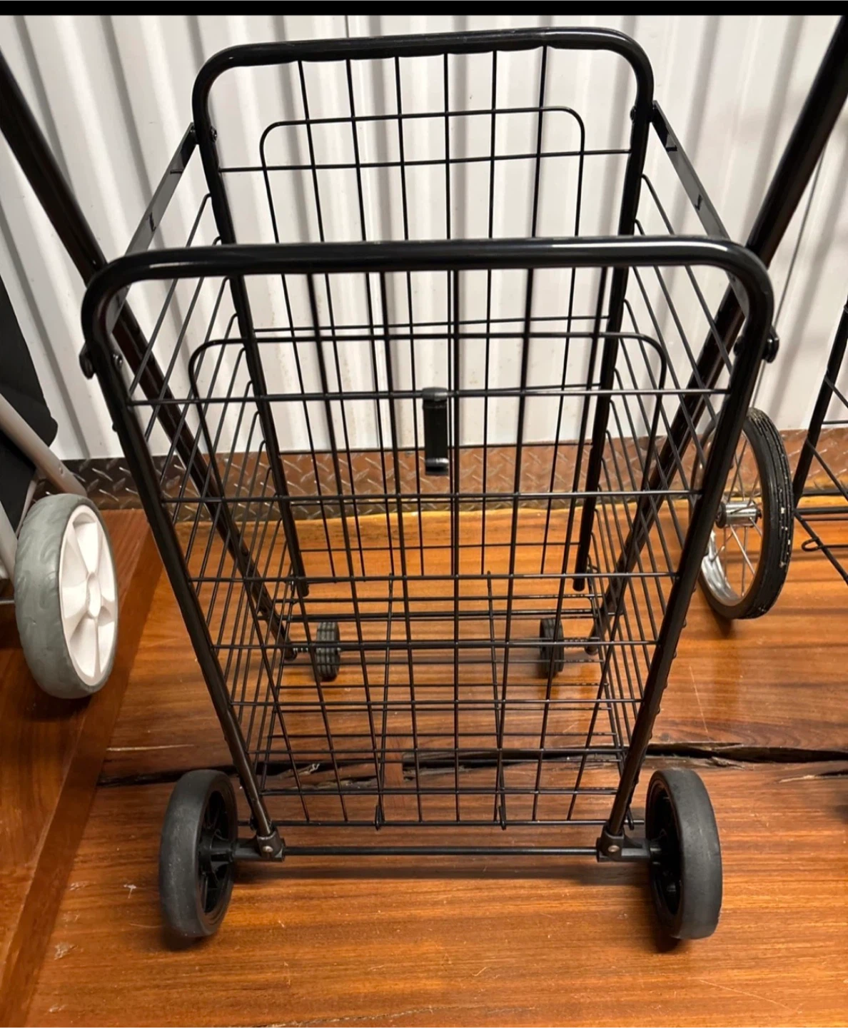 Black Rolling Shopping Cart small - photo 2