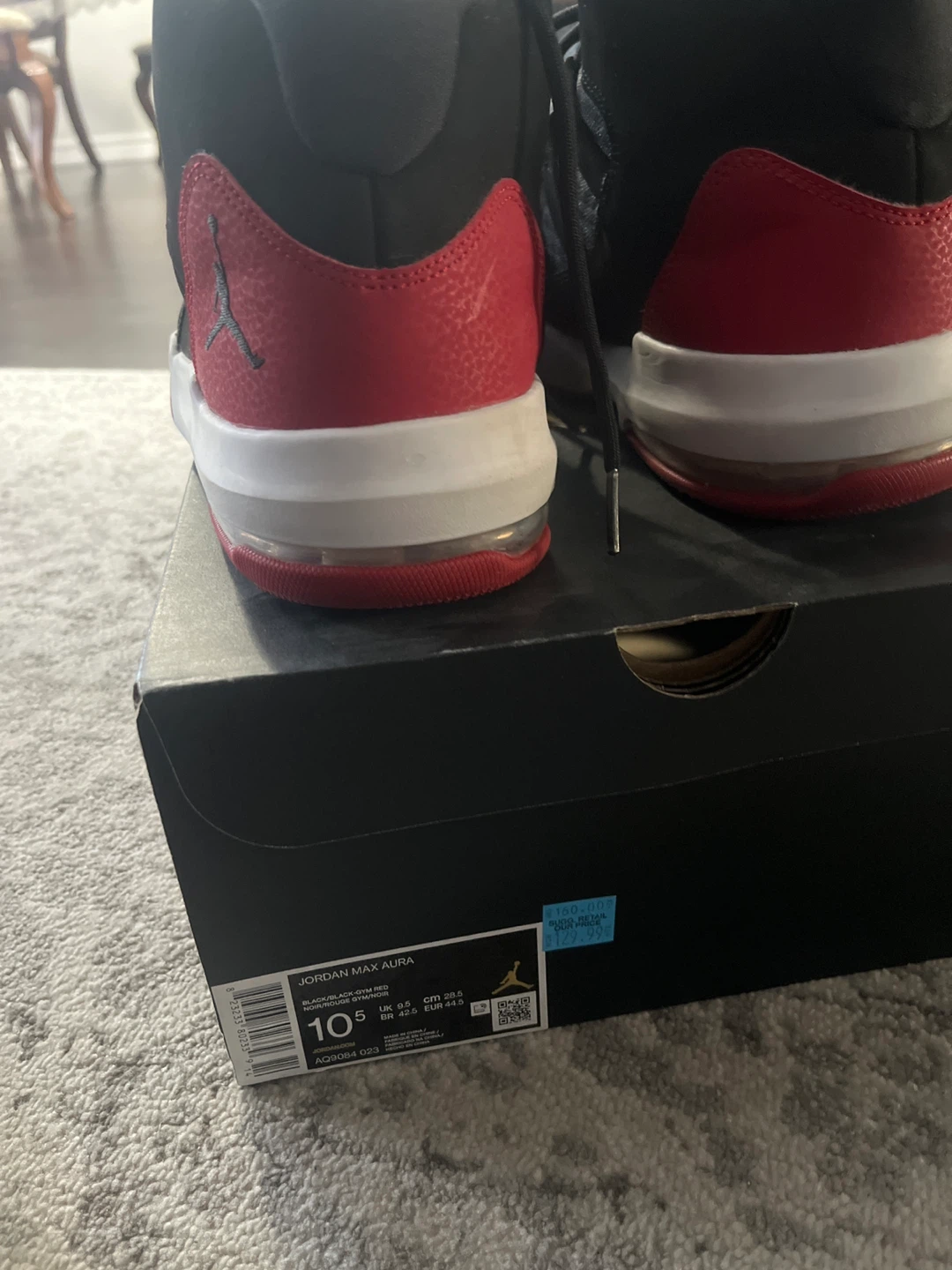 Jordan Men's Black Red Basketball Shoes. US 10.5 - photo 5