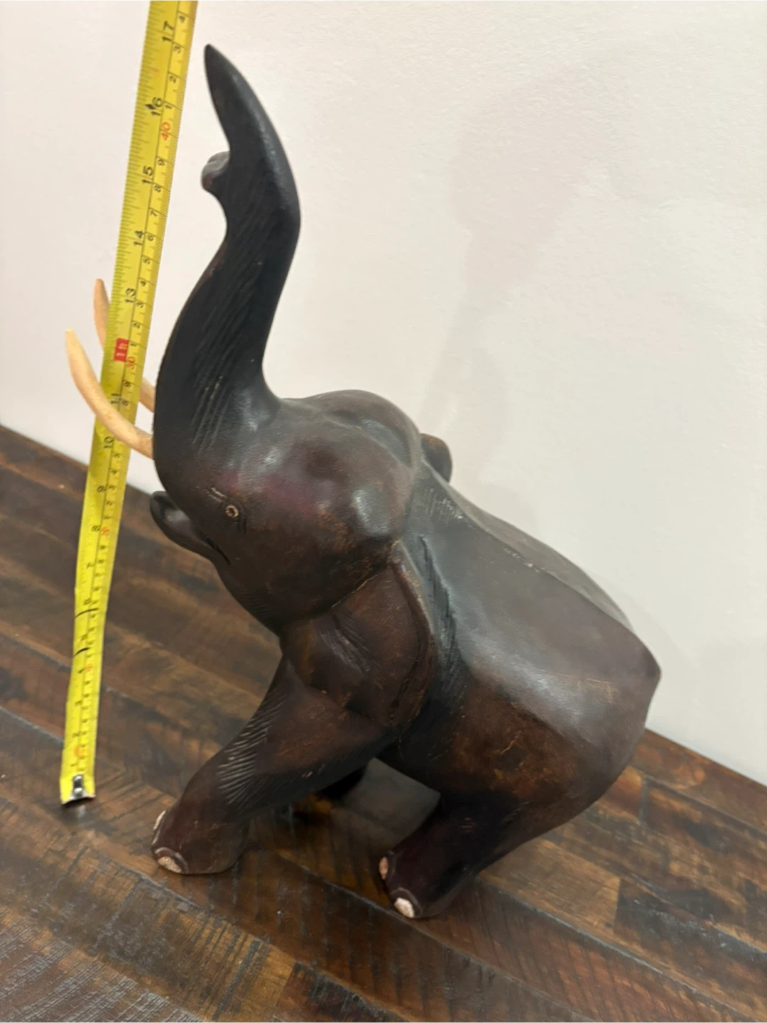 Carved Wood Elephant Figurine - photo 2