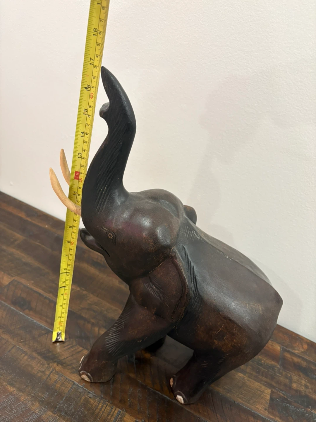 Carved Wood Elephant Figurine - photo 3