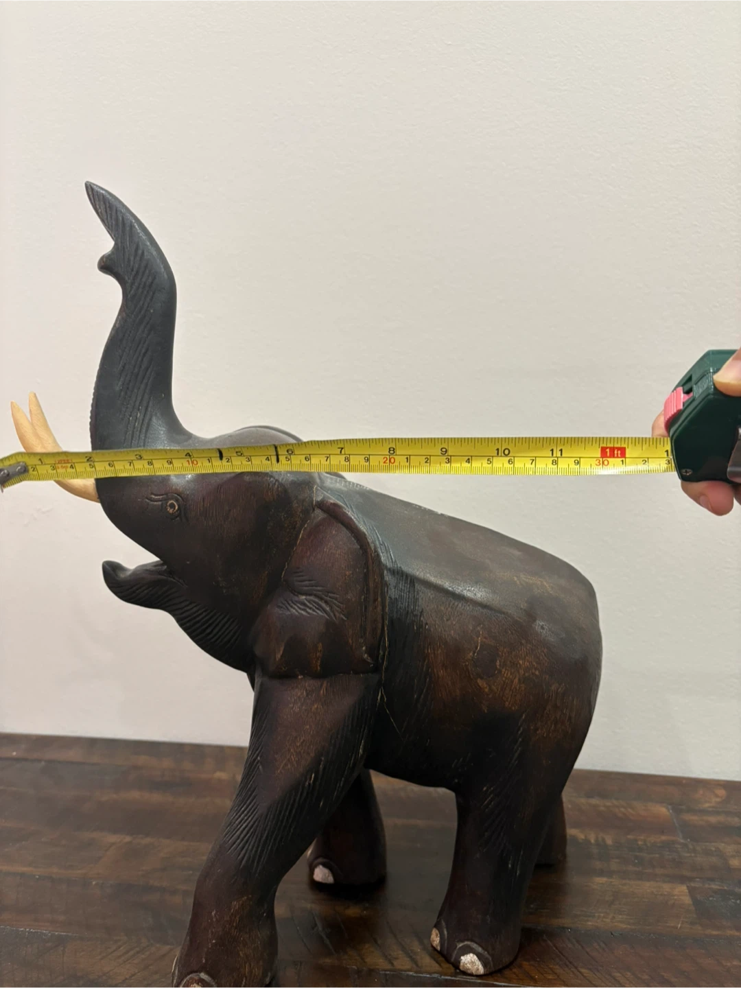 Carved Wood Elephant Figurine - photo 5