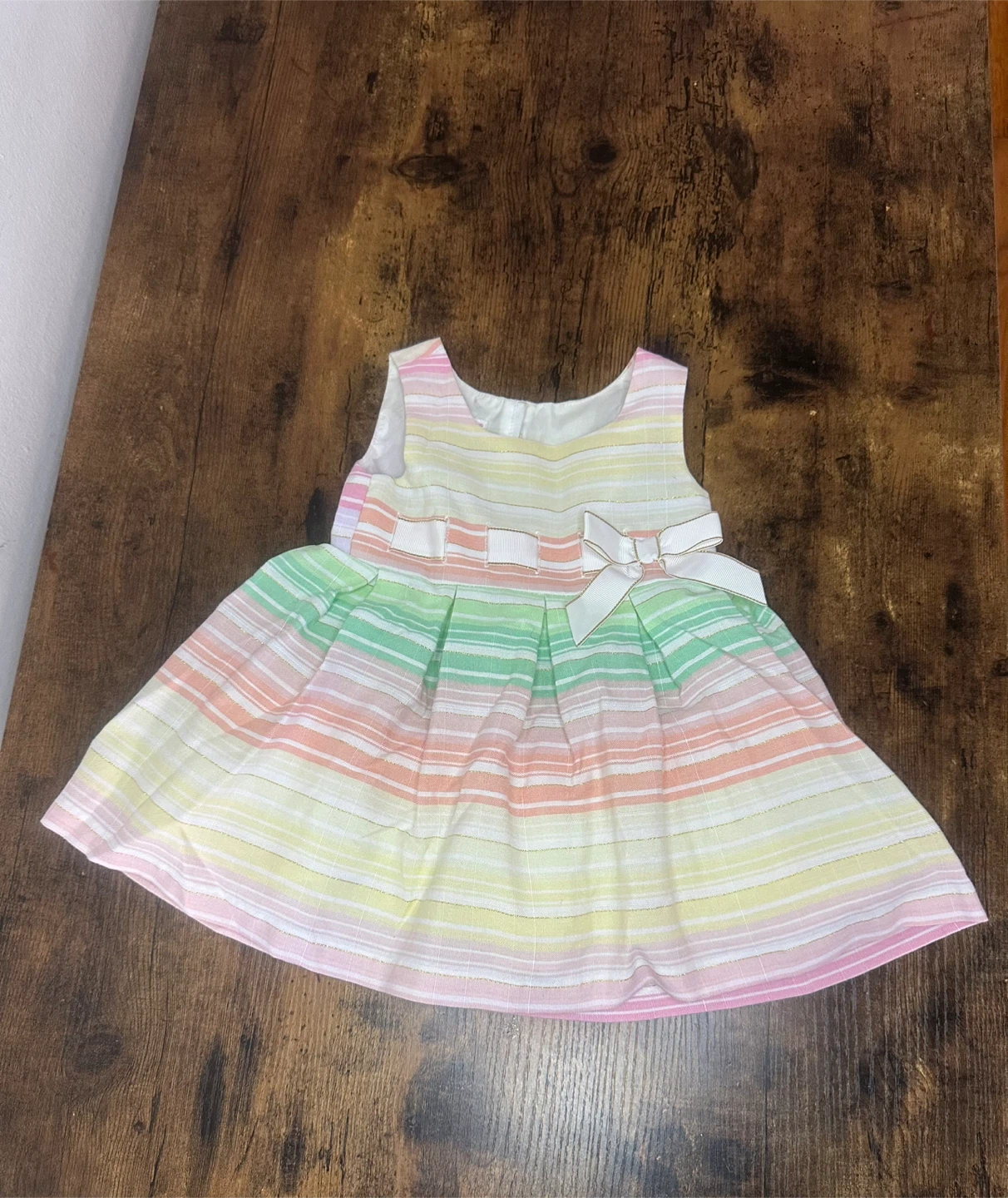 Baby Girls Striped Dress with Bow