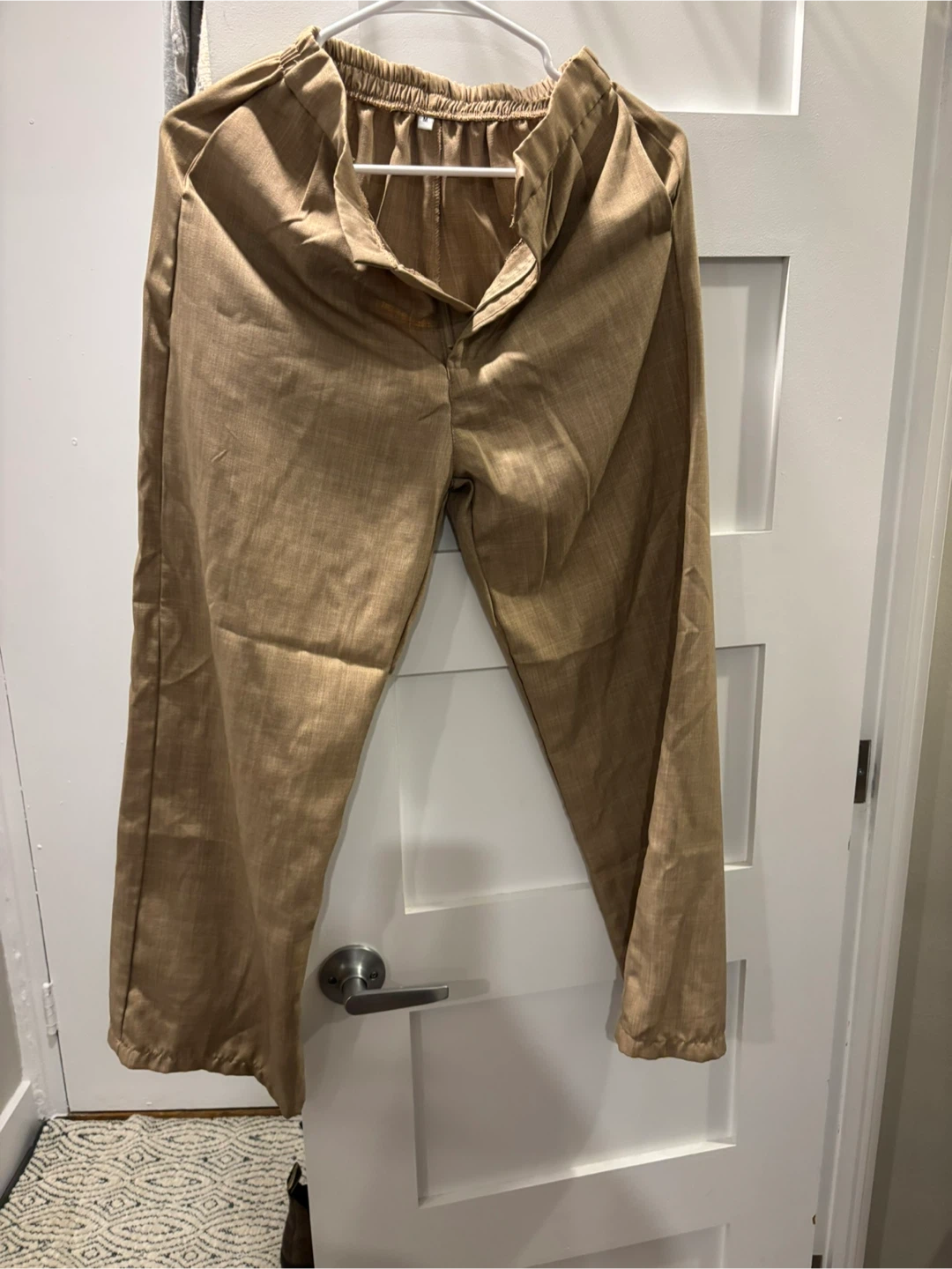 Brown Linen Blend Pants