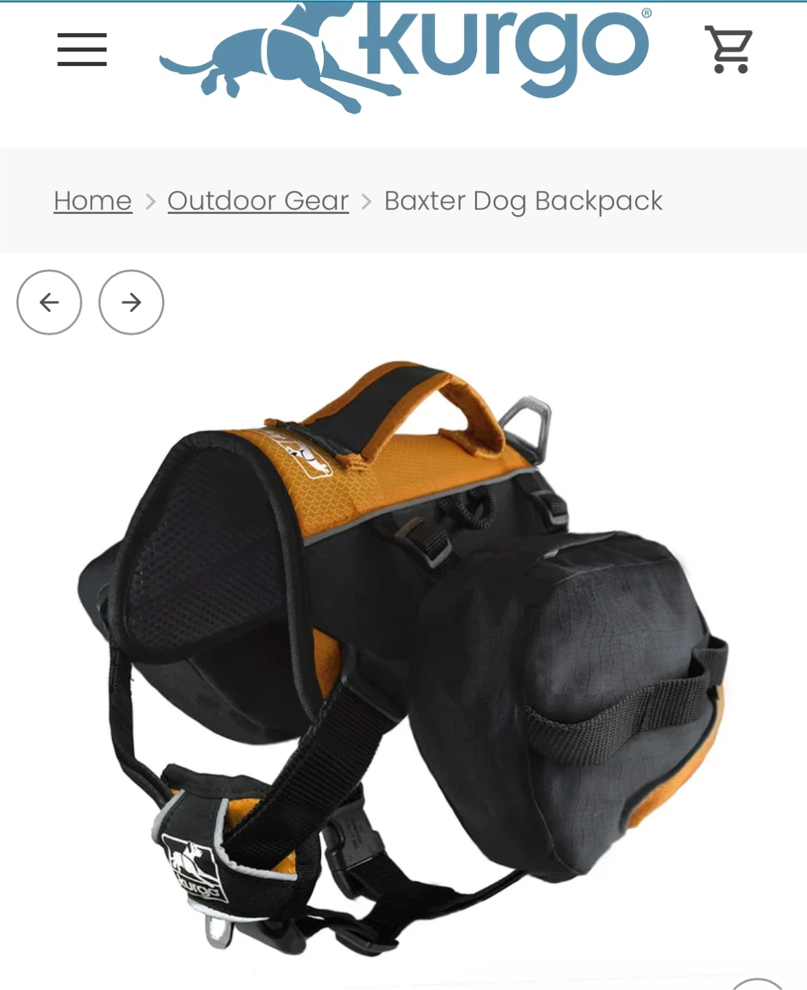 NEW Kurgo Baxter Dog Backpack