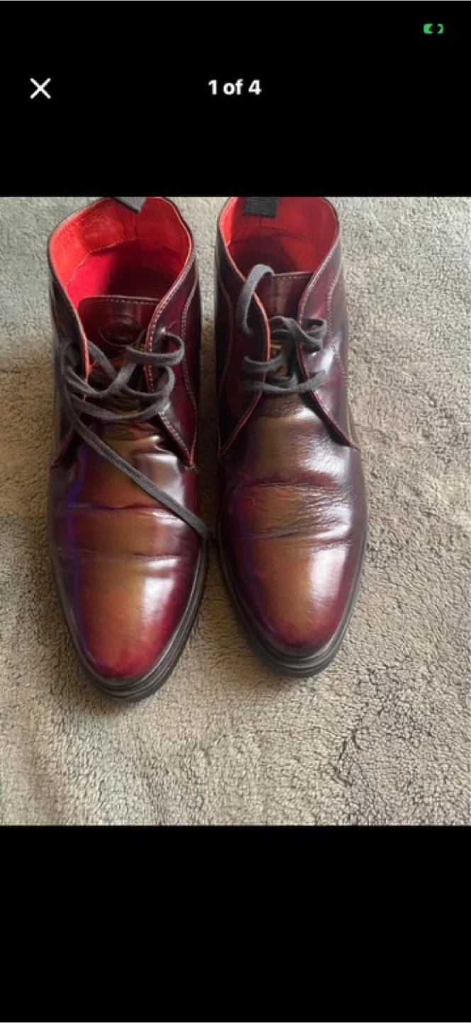 Base London Burgundy Leather Ankle Boots 🏆