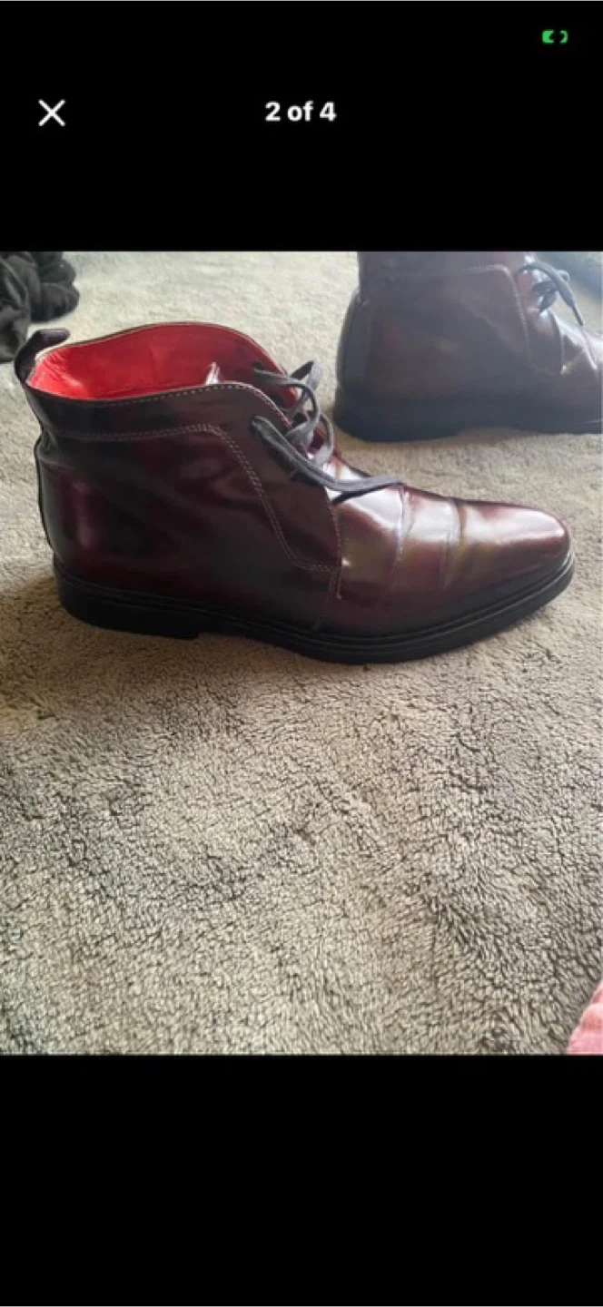 Base London Burgundy Leather Ankle Boots 🏆 - photo 2