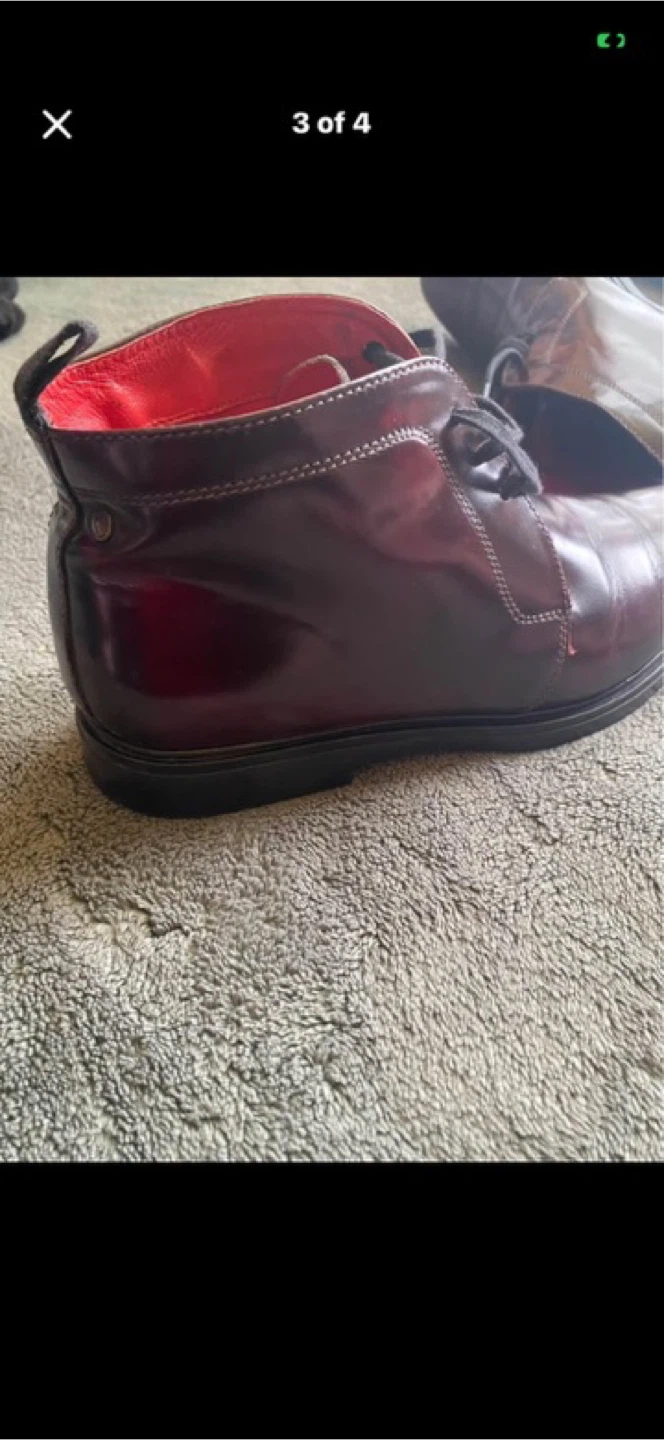 Base London Burgundy Leather Ankle Boots 🏆 - photo 3