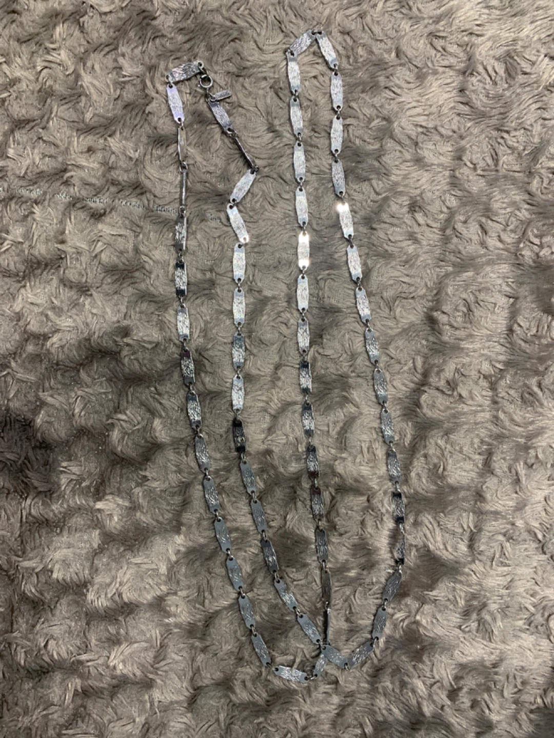 Monet Silver Tone Necklace 36 inches