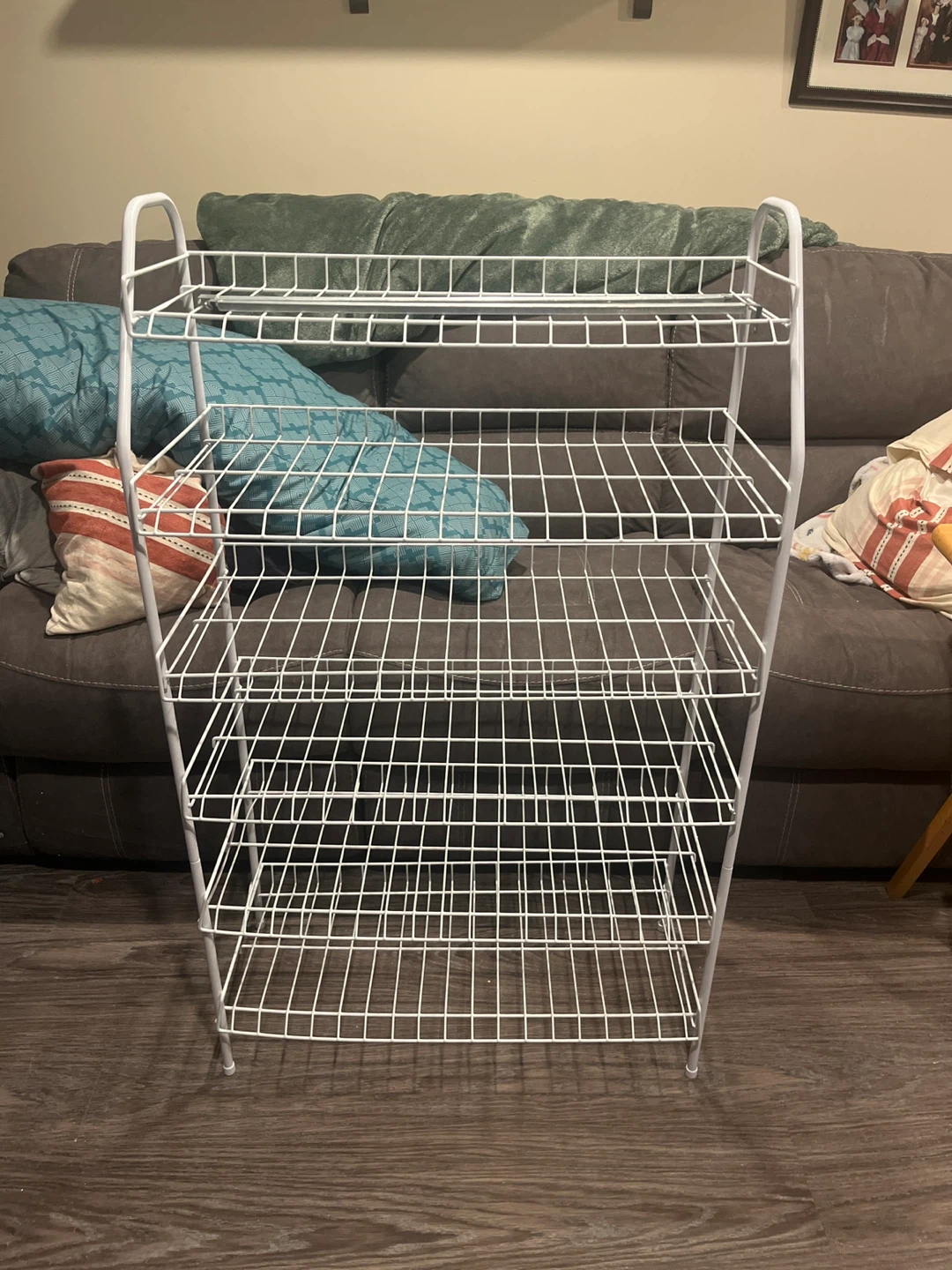 White 5-Tier Wire Shelf Unit