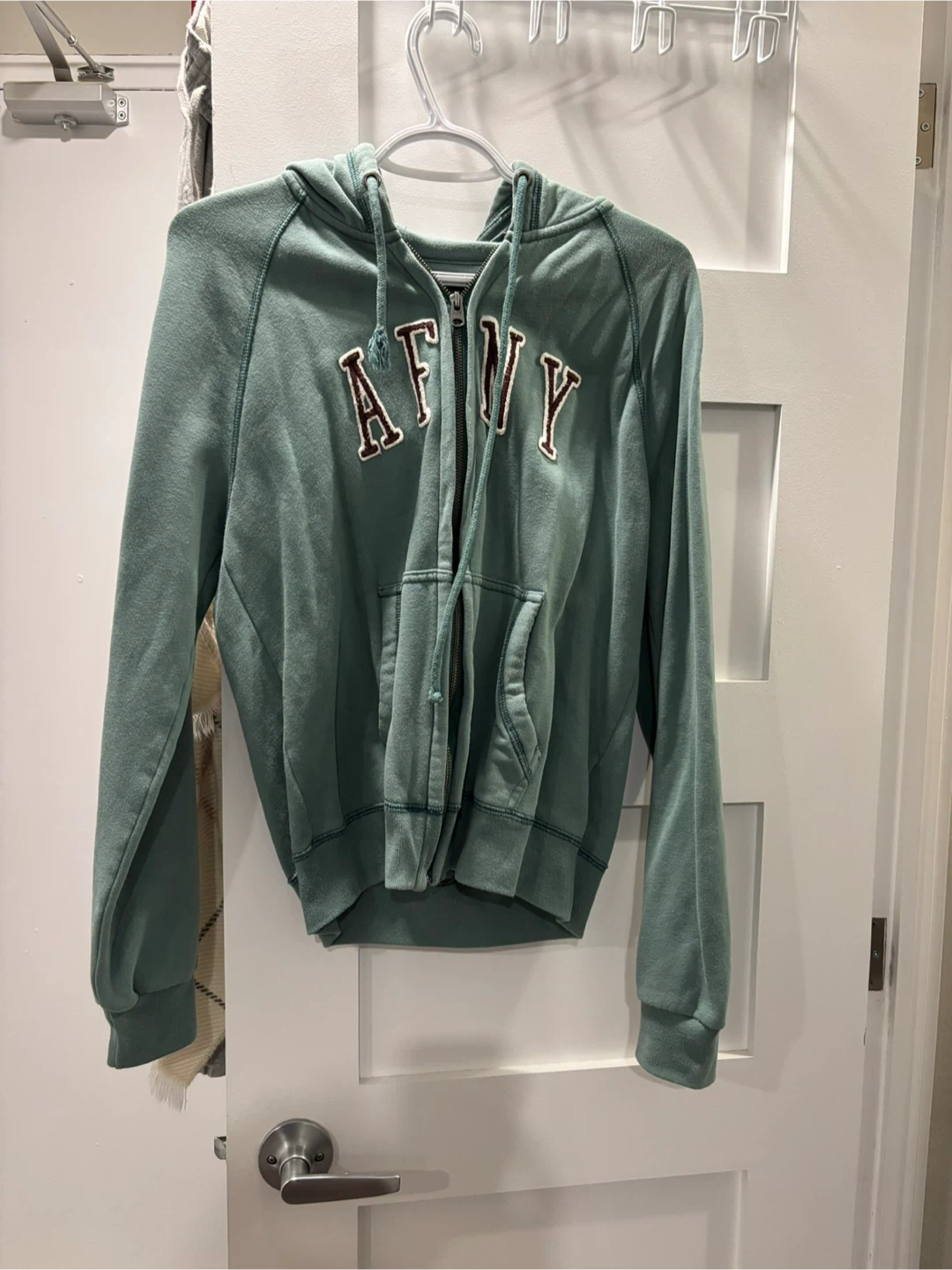Mint Green Zip-Up Hoodie