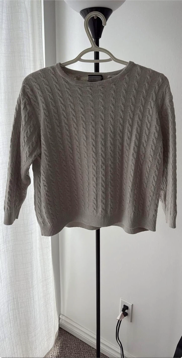 Light Grey Cable Knit Sweater