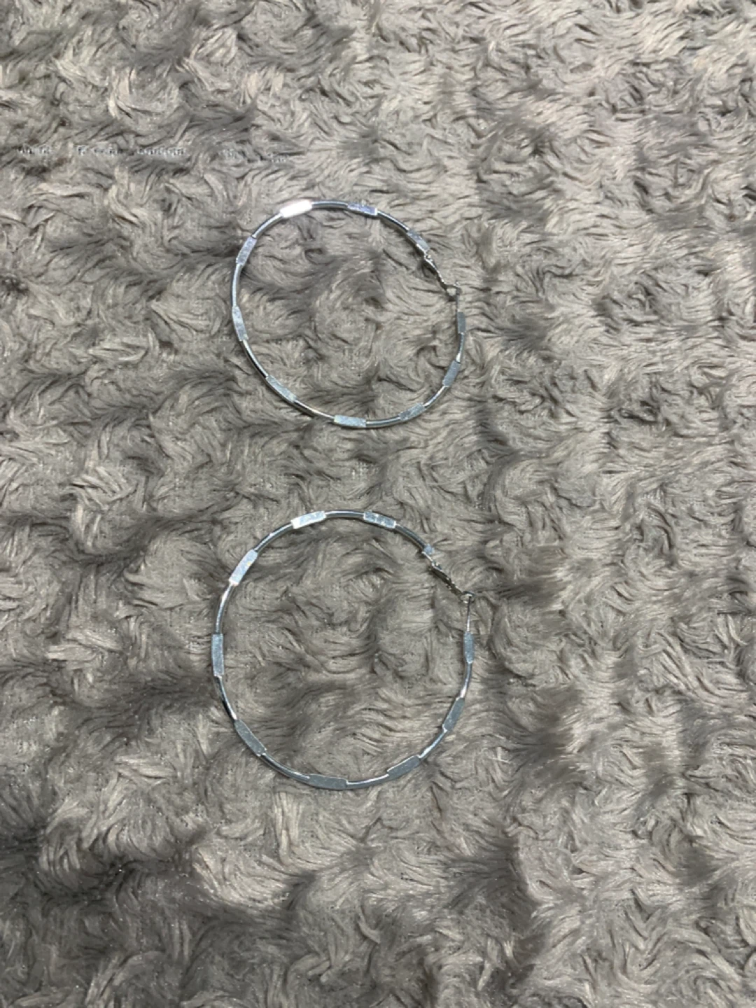Silver Tone  Plated Hoop Earrings