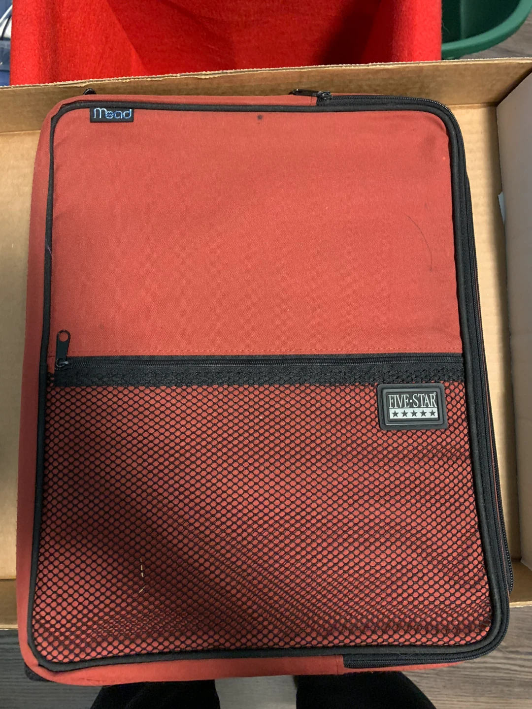 1” Five Star 3-Ring Binder Folio Red