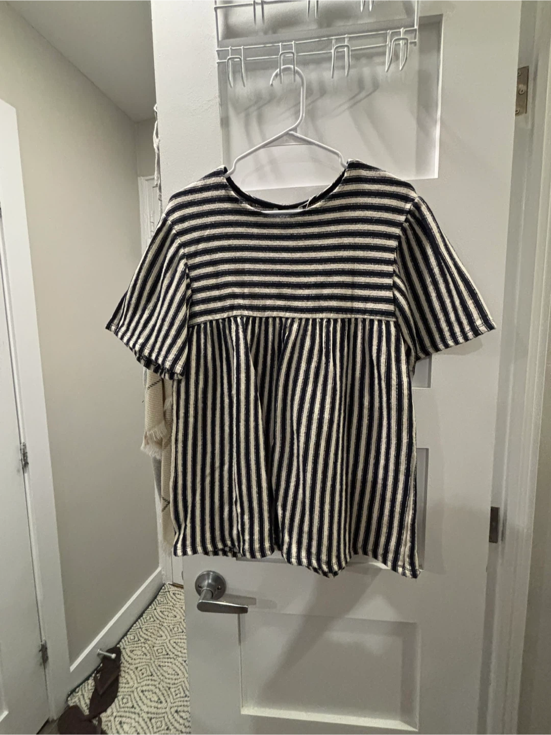 Zara Striped Baby Doll Tunic Top