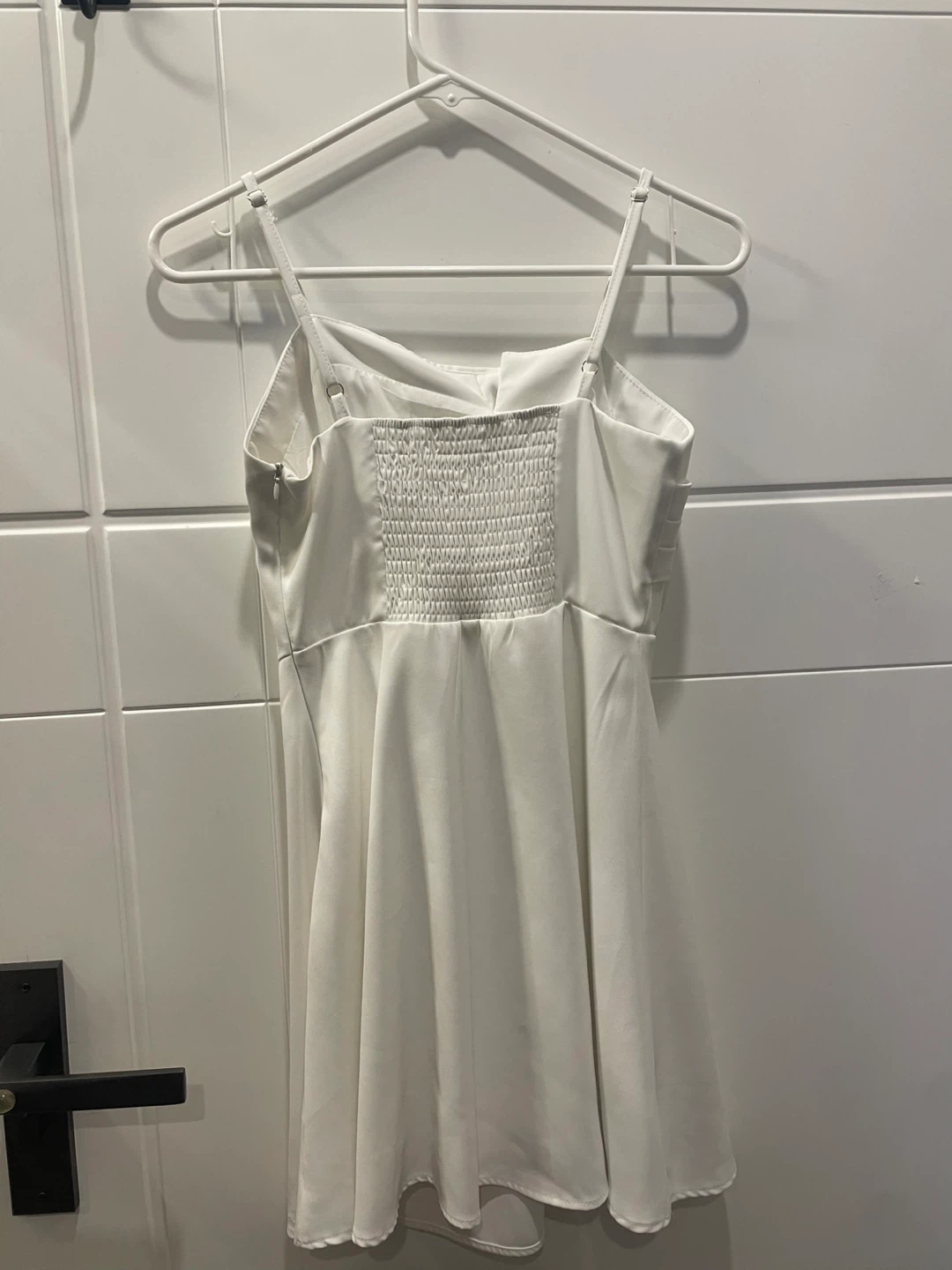 White Smocked Back Mini Dress - photo 3